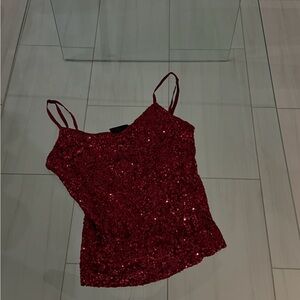Sequin Red Cami Top